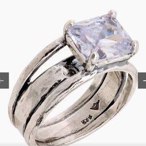 Silpada Silver Ring with Clear Stone